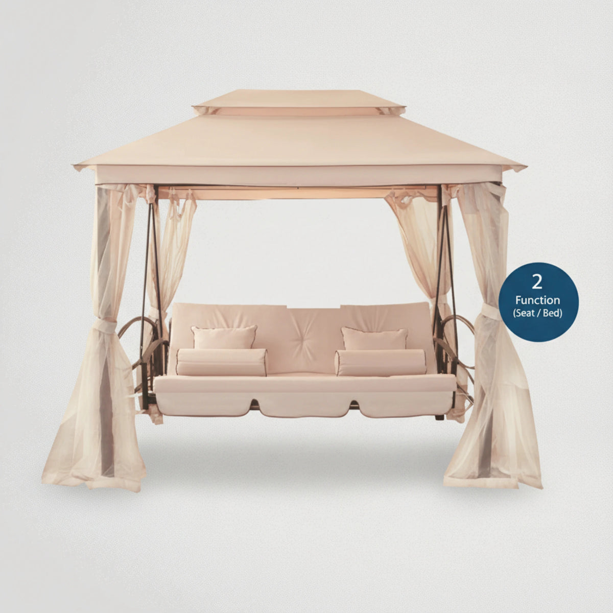 נדנדת גזיבו כוללת וילונות מפוארים 55900