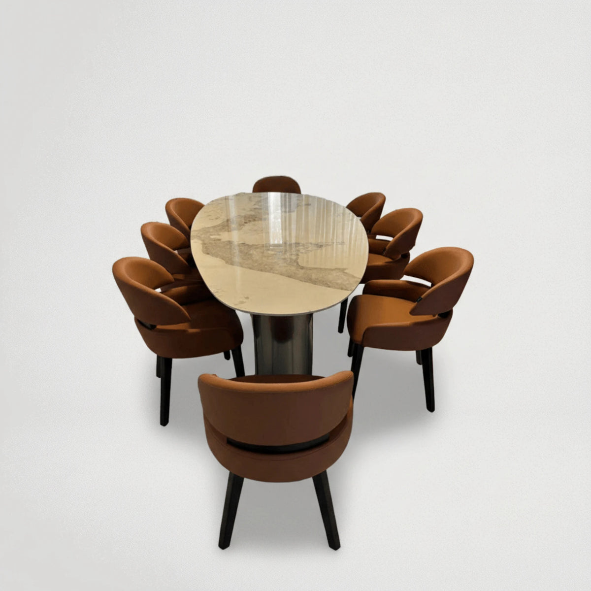 סט פינת אוכל אובלי דה לוקס