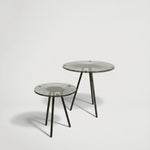 זוג שולחנות מתכת עם זכוכית דגם 66537