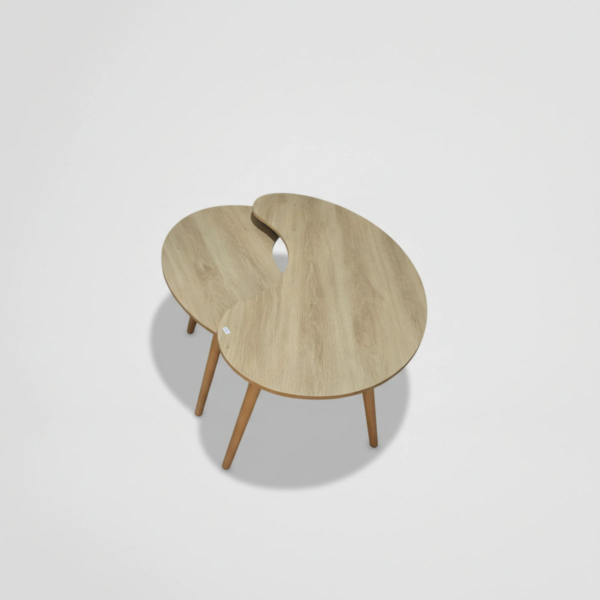 זוג שולחנות לסלון אלון טבעי מתצוגה