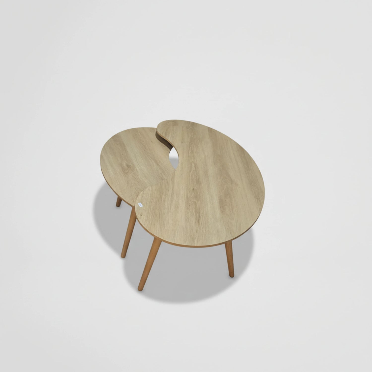 זוג שולחנות לסלון אלון טבעי מתצוגה