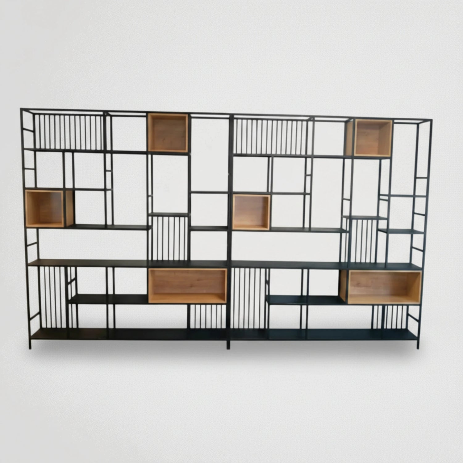 כוננית מדפים שילוב מתכת + עץ 5206