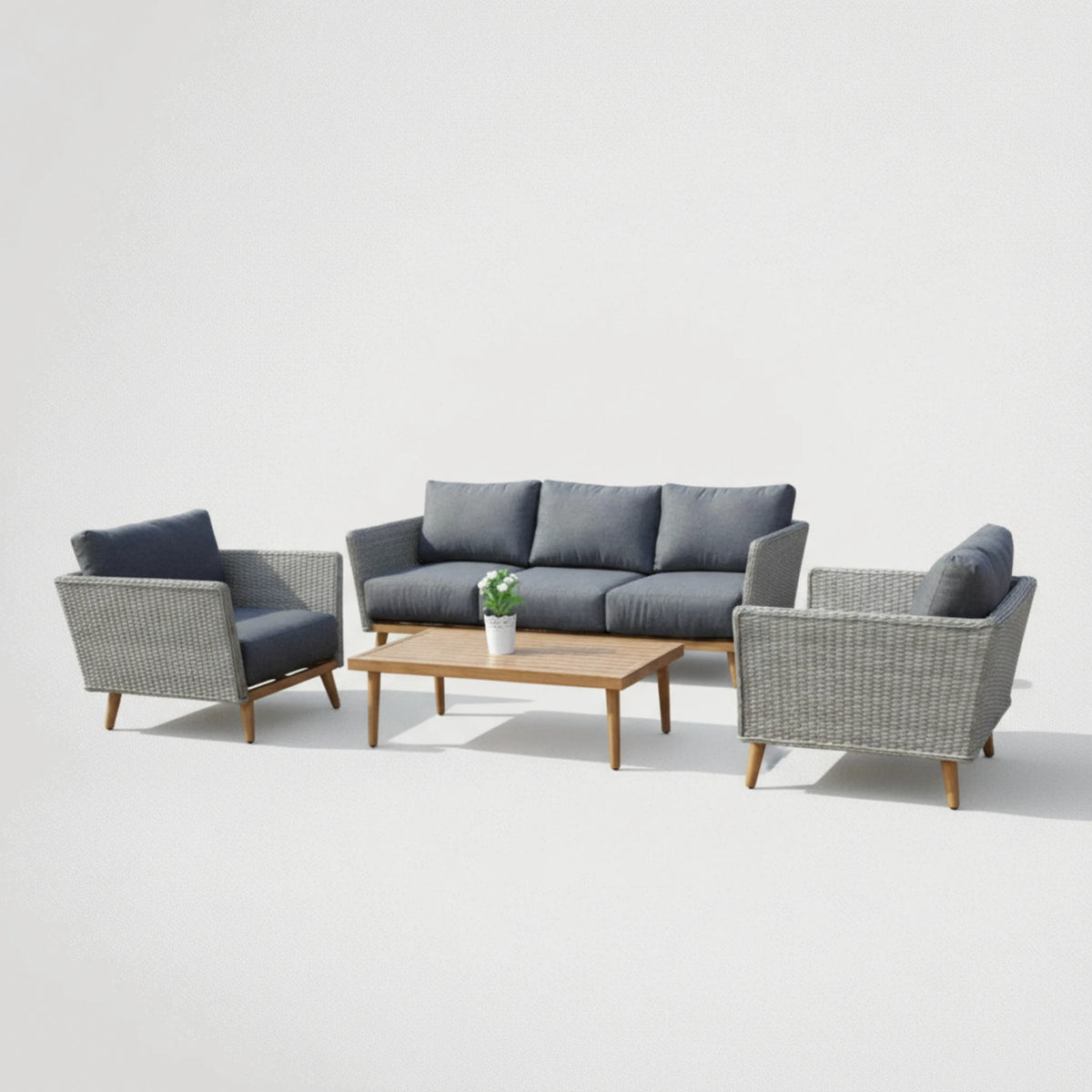 סלון גינה תלת מושבי מעוצב עשוי ראטן סינטטי78479