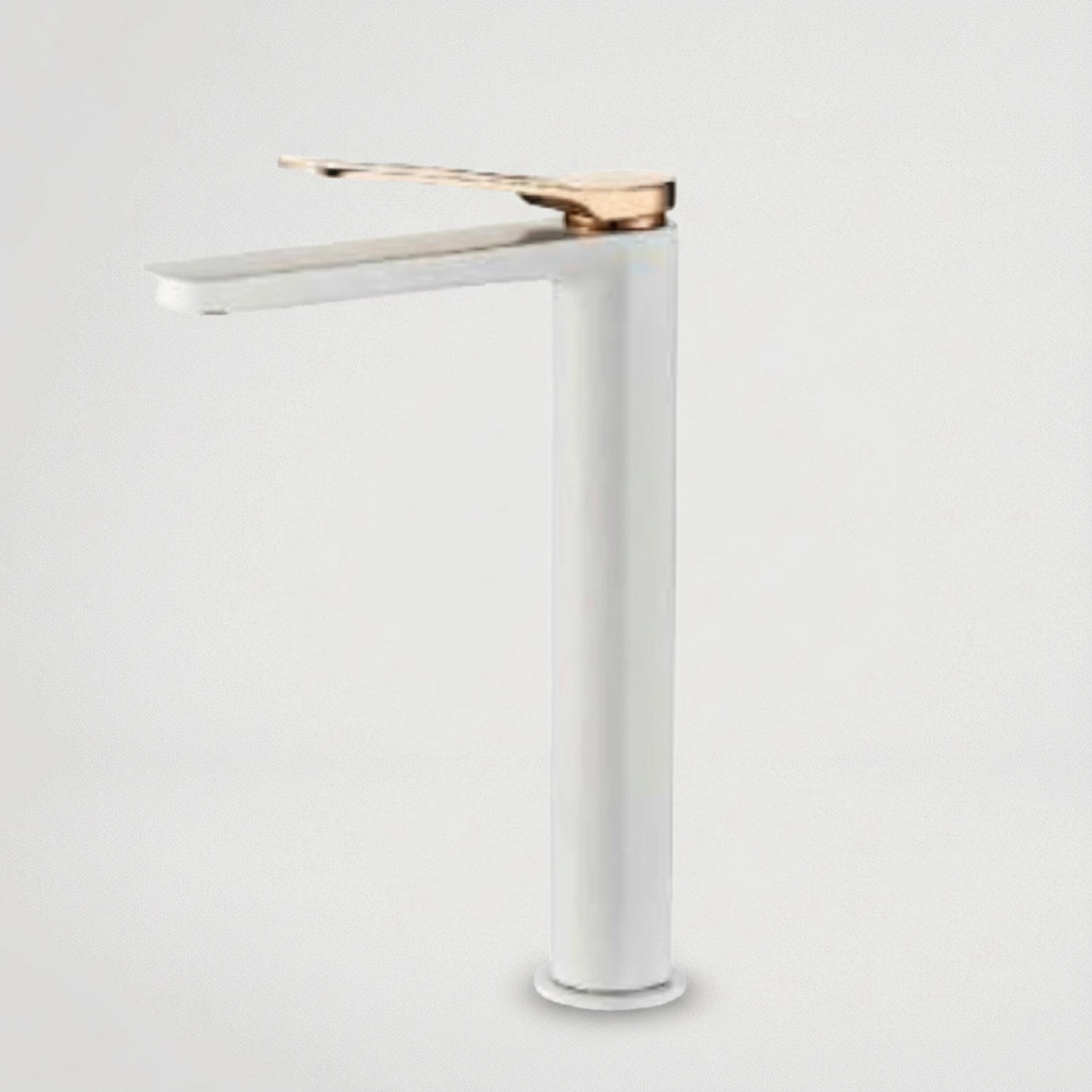 ברז פרח גבוה לבן + זהב