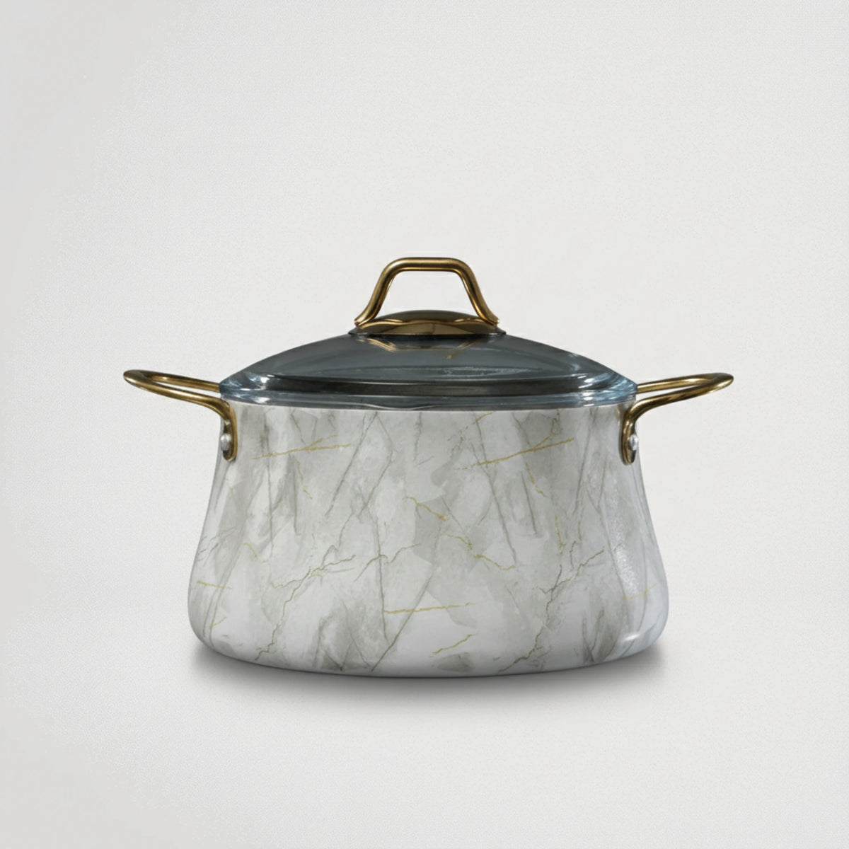 סיר יציקת אלומניום בציפוי אבן שיש גרמני GOLD לבן דגם 77366