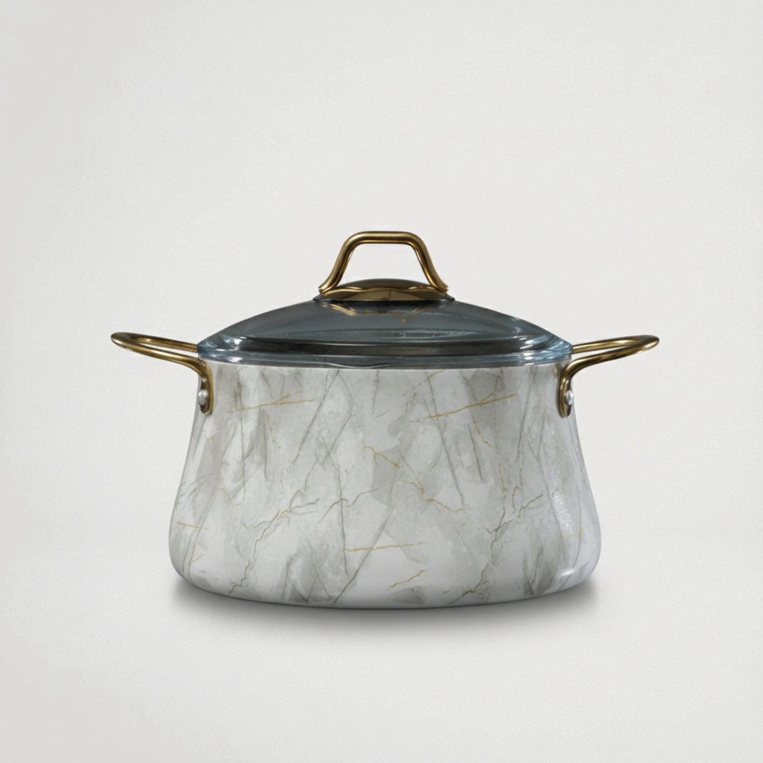 סיר יציקת אלומניום בציפוי אבן שיש גרמני GOLD לבן דגם 77366