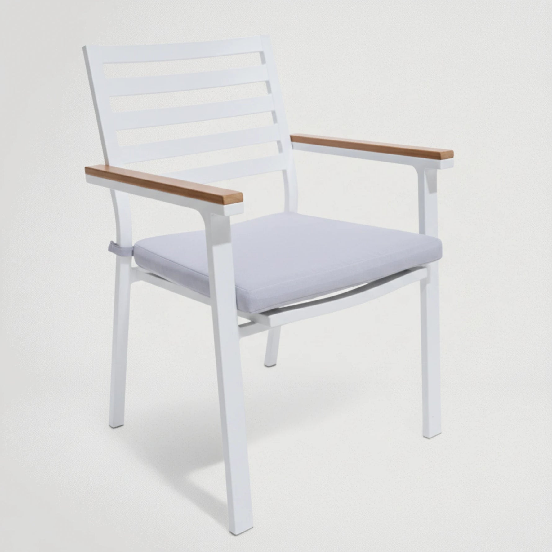 כסא אלומיניום שילוב עץ מרופד לגינה 7100