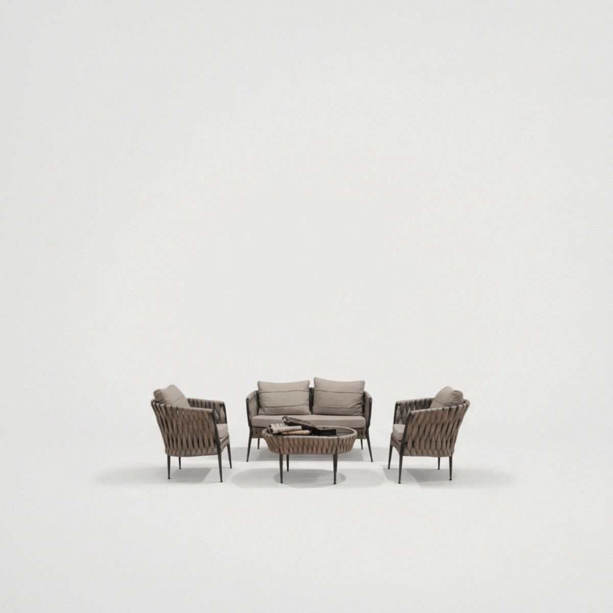 מערכת ישיבה לגן 4 חלקים אלומיניום בצבע אפור