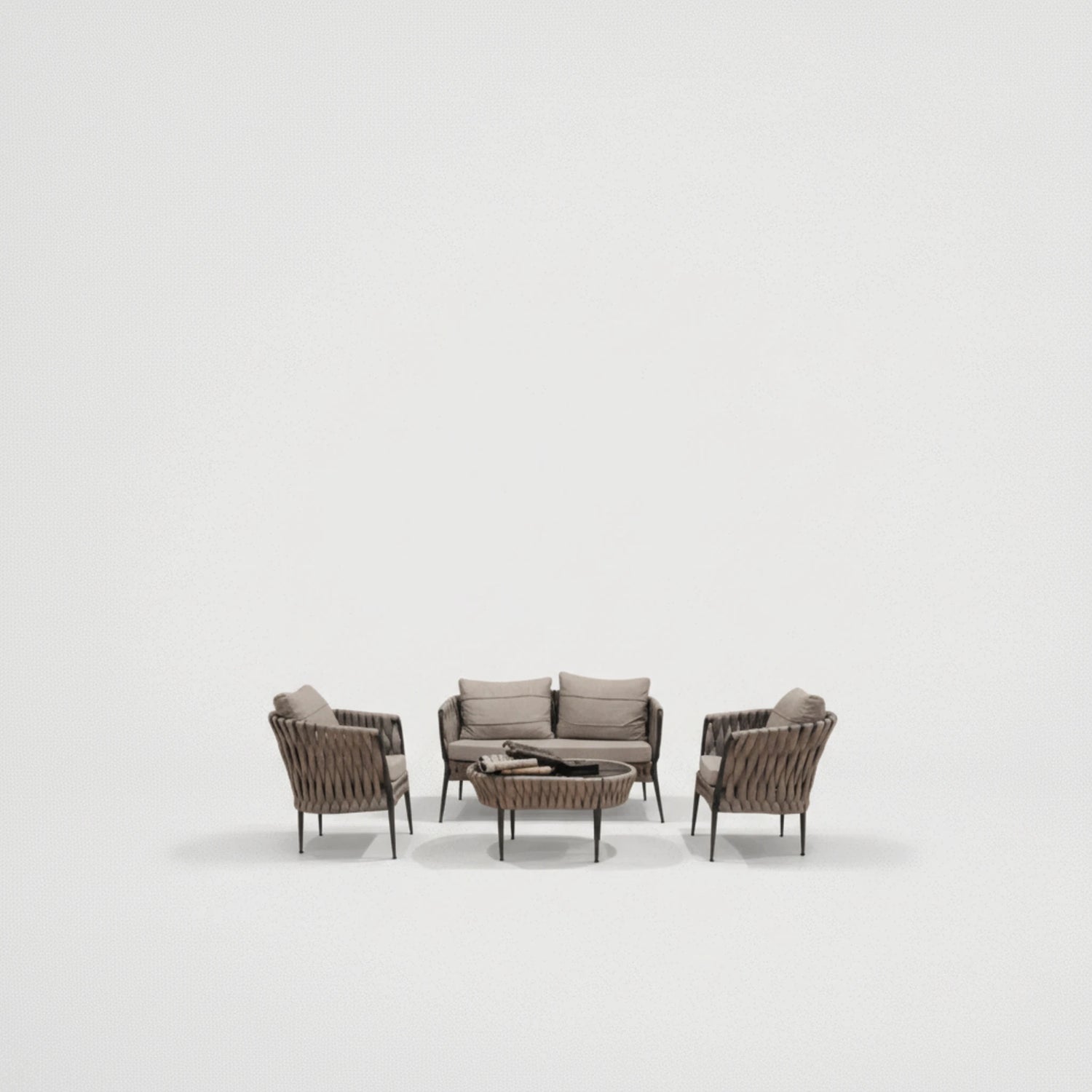 מערכת ישיבה לגן 4 חלקים אלומיניום בצבע אפור