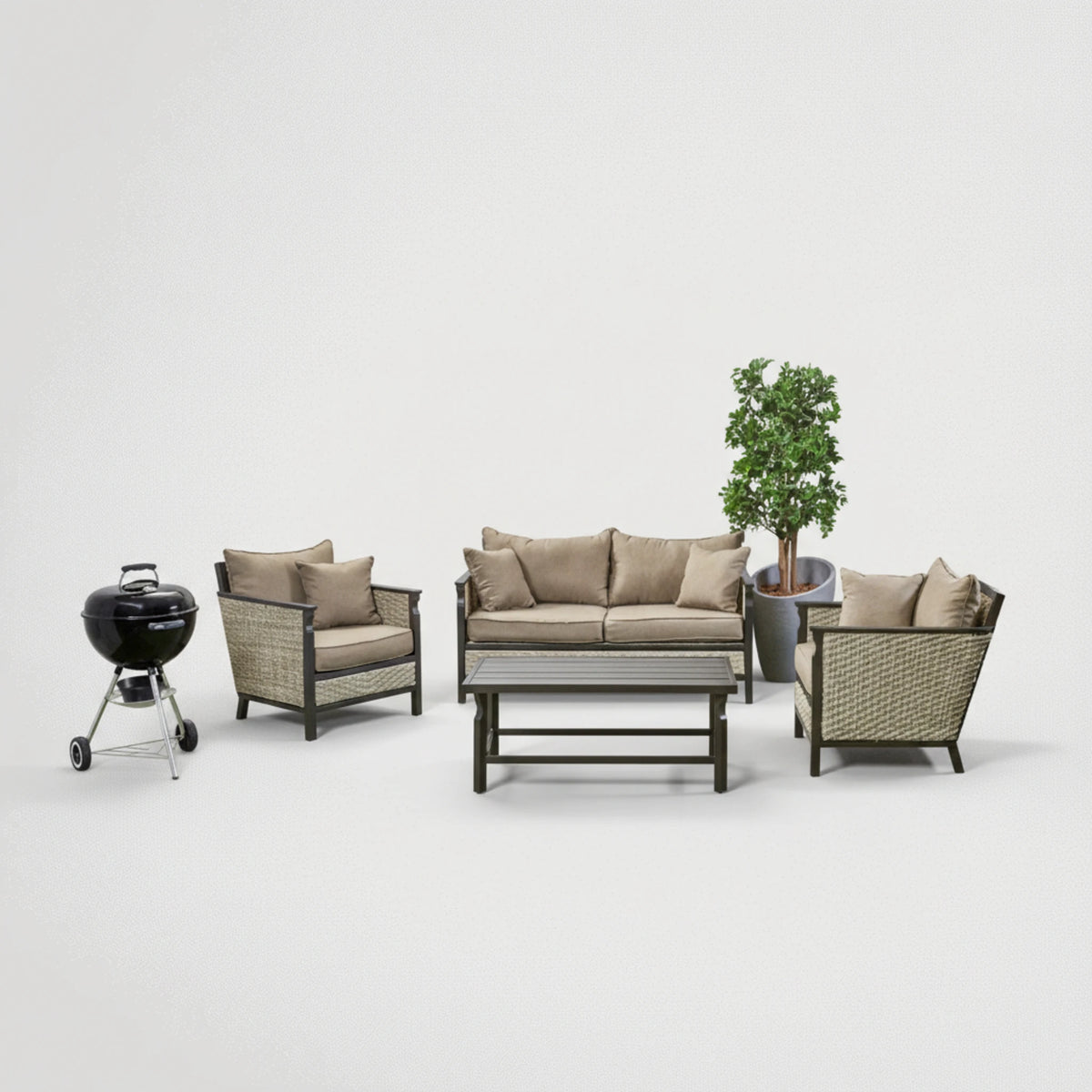 מערכת ישיבה דו מושבית לגינה ראטן סינטטי 95858