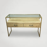 קונסולה מעץ בצבע אלון דגם 7774