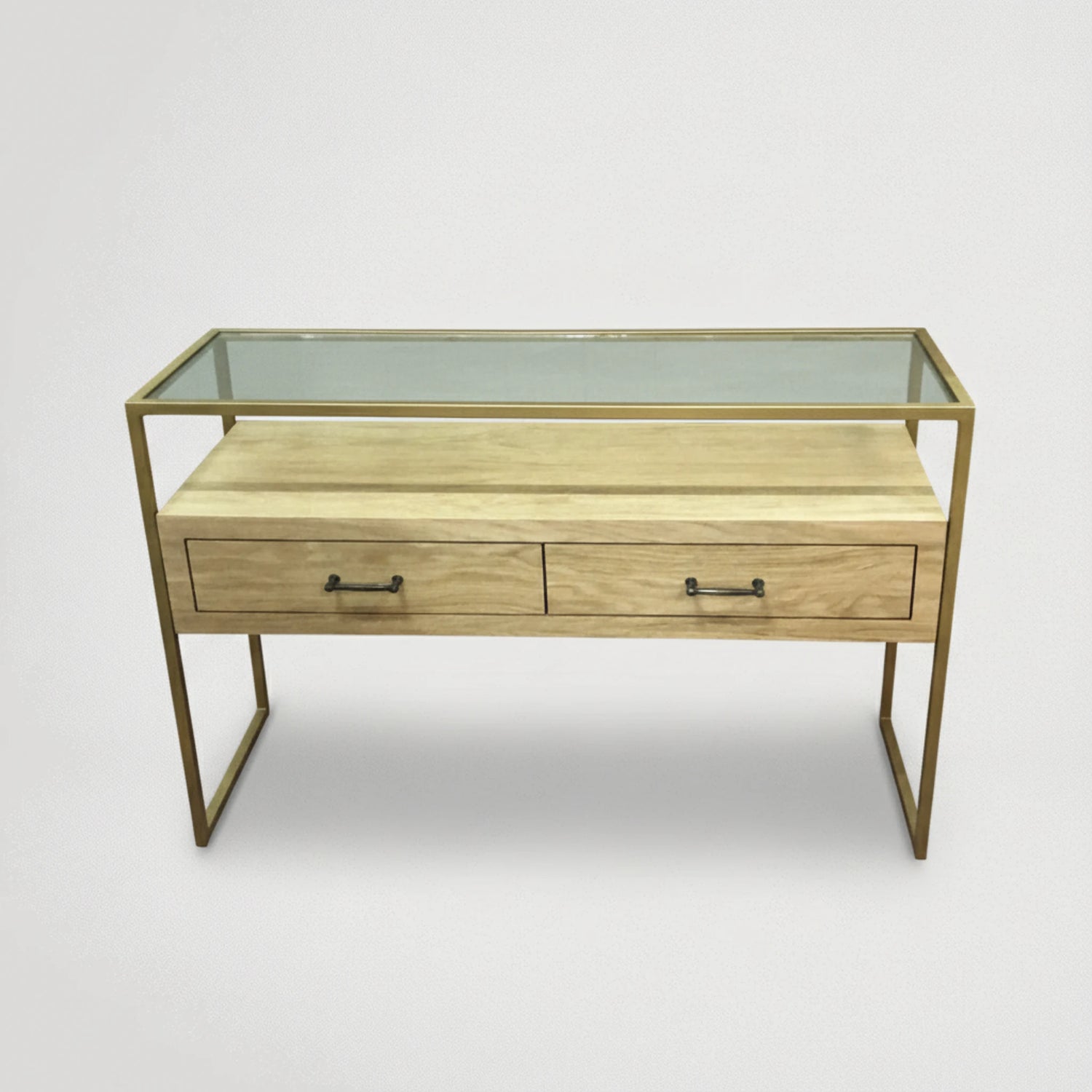 קונסולה מעץ בצבע אלון דגם 7774