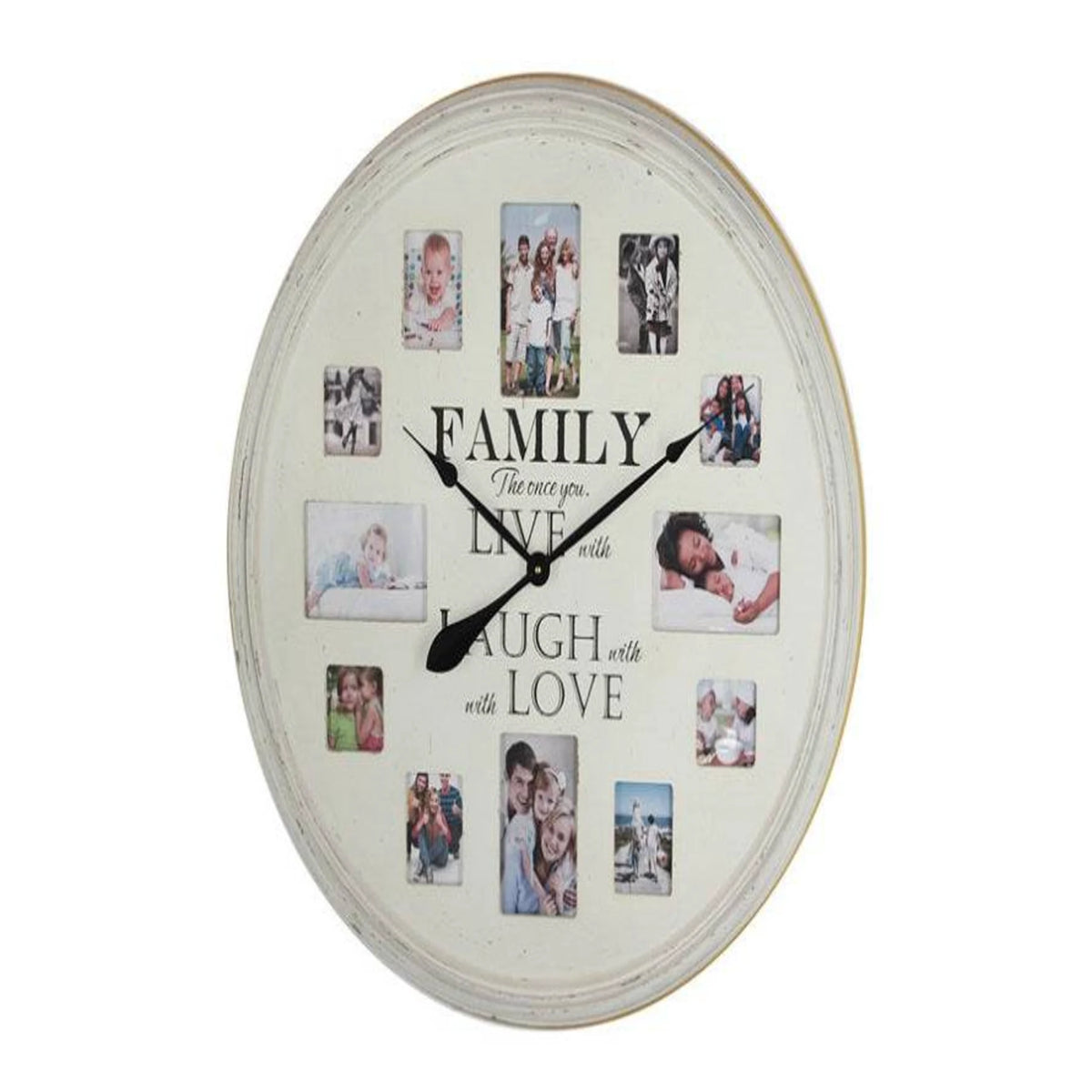 שעון קיר עץ+מסגרות לתמונה דגם 38840