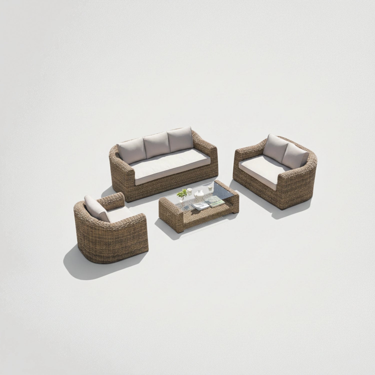 מערכת ישיבה ראטן לגינה דגם מנלאוס