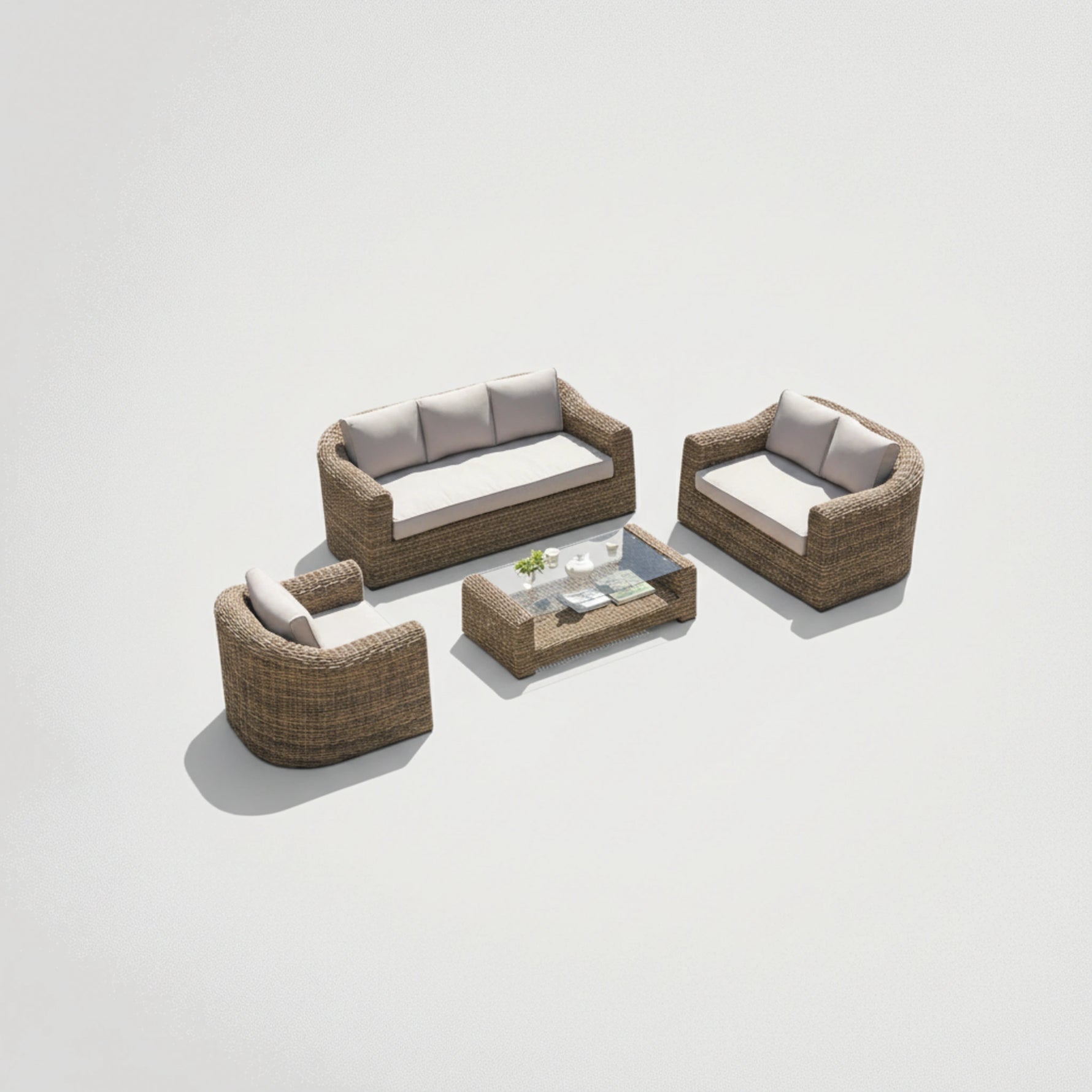 מערכת ישיבה ראטן לגינה דגם מנלאוס