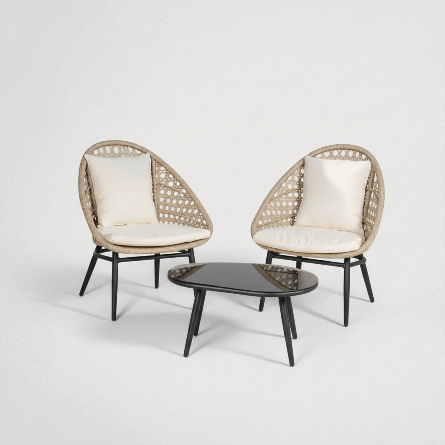 סט ישיבה לגן סנטוריני