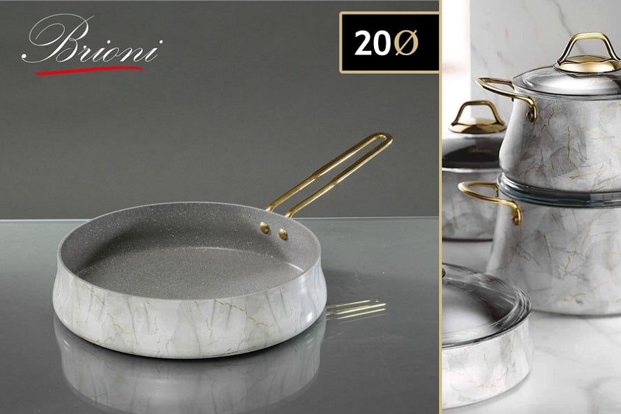 מחבת ללא מכסה גרמני gold לבן יציקת אלומיניום בציפוי אבן שיש 8888 | המבורגר ברוס