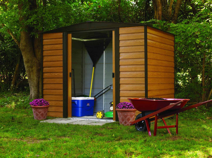 מחסן גינה ממתכת דמוי עץ 4512 | המבורגר ברוס