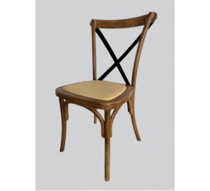 כסא עץ גב איקס דגם שחור מניפיק