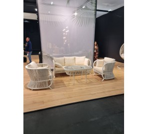 מערכת ישיבה 4 חלקים לגן בצבע לבן