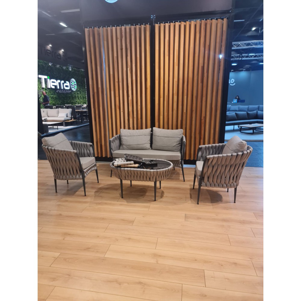 מערכת ישיבה לגן 4 חלקים אלומיניום בצבע אפור מערכת ישיבה לגן 4 חלקים אלומיניום בצבע אפור