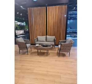 מערכת ישיבה לגן 4 חלקים אלומיניום בצבע אפור