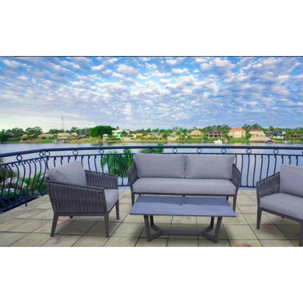 מערכת סלון גינה דו מושבי עשוי שלדת מתכת בשילוב רצועות ראטן סינטטי 74759 מערכת סלון גינה דו מושבי עשוי שלדת מתכת בשילוב רצועות ראטן סינטטי 74759