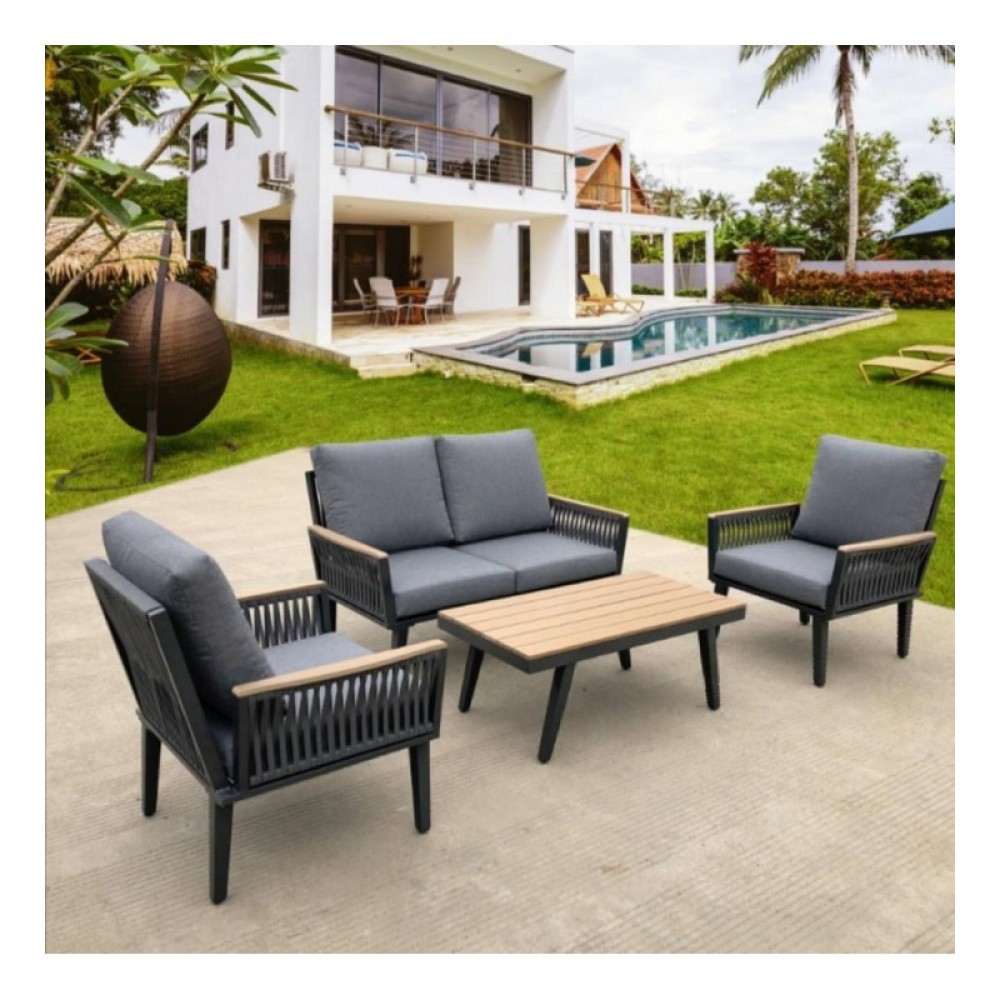 מערכת ישיבה דו מושבית אלומיניום בשליוב חבלים 9920