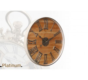 שעון קיר נירוסטה + עץ 8837