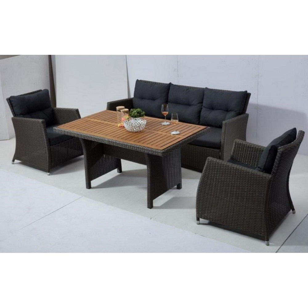 סלון שהוא גם פינת אוכל שלדת אלומיניום אל חלד מצופה ראטן 53200 סלון שהוא גם פינת אוכל שלדת אלומיניום אל חלד מצופה ראטן 53200