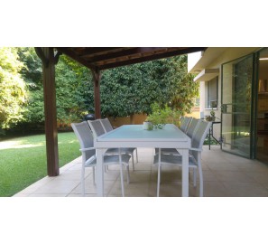 10000 שולחן אלומיניום לגינה פלטה זכוכית נפתח