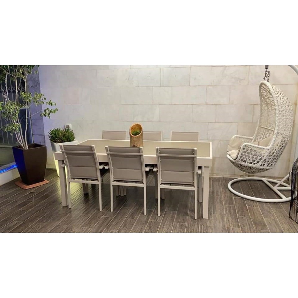 ריהוט גינה אלומיניום נפתח 55644877 + 6 כיסאות ריהוט גינה אלומיניום נפתח 55644877 + 6 כיסאות