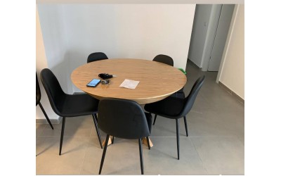 שולחן לפינת אוכל עגול נפתח +6 כיסאות לפי מידה 6104613