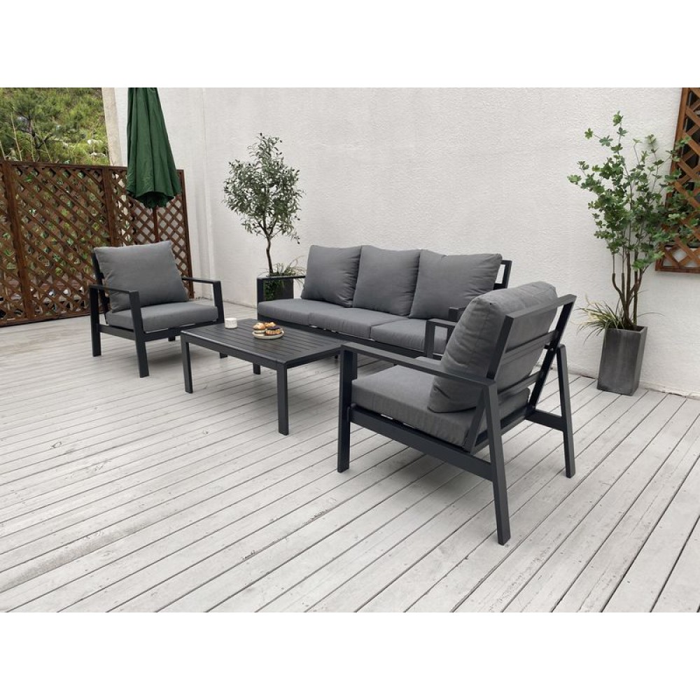 laguna מערכת ישיבה תלת דגם אפור כהה