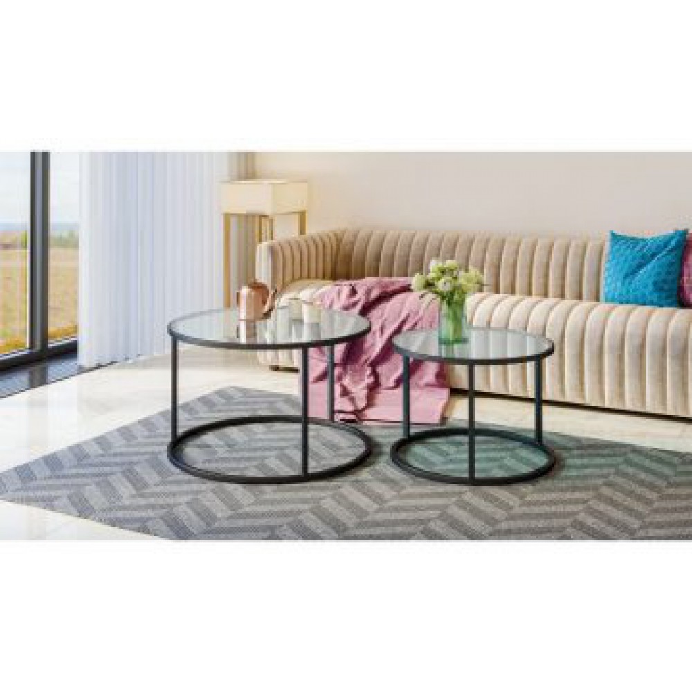 זוג שולחנות סלון מעוצבים דגם טבעת 4512 זוג שולחנות סלון מעוצבים דגם טבעת 4512