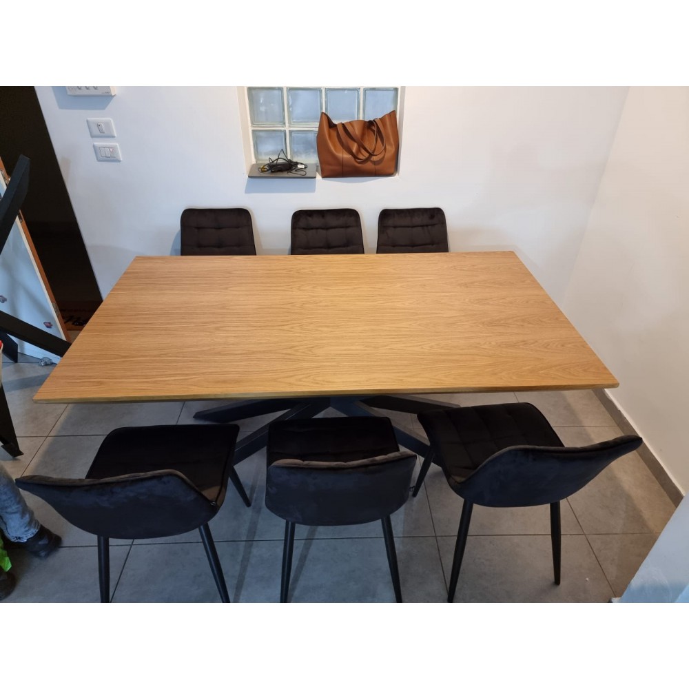 שולחן לפינת אוכל אורך מלבני נפתח +6 כיסאות 8197688