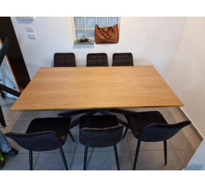 שולחן לפינת אוכל אורך מלבני נפתח +6 כיסאות 8197688