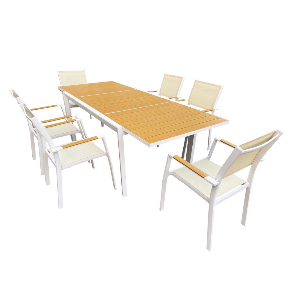 שולחן אלומיניום כולל 6 כיסאות 7011 שולחן אלומיניום כולל 6 כיסאות 7011