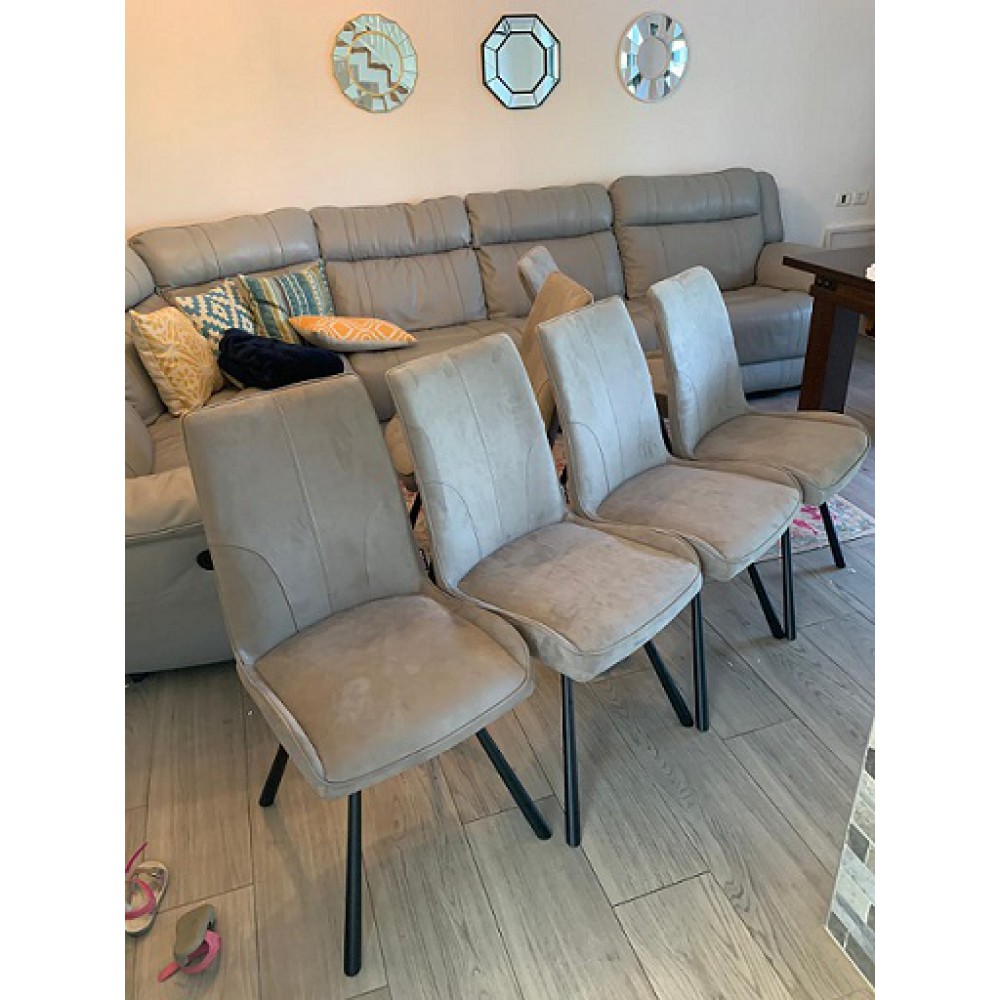 כסא פינת אוכל מרופד אפור 1025