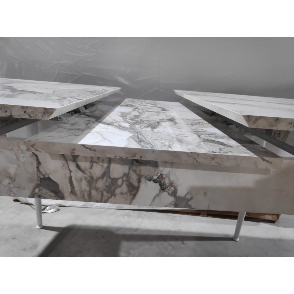 שולחן לפינת אוכל יוקרתי נפתח + 4 כסאות קטיפה דגם 80085