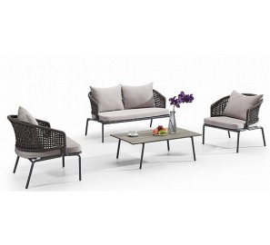 סט ישיבה אלומיניום ראטן דו מושבי דגם 6649