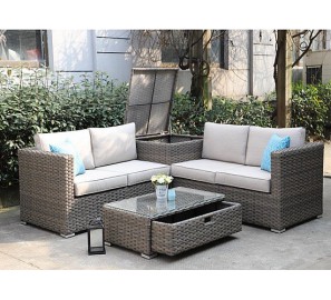 ספה ר לגינה ראטן כולל איכסון 3023