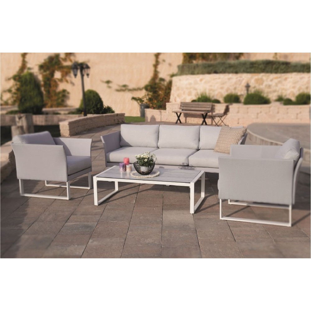 סט ישיבה אלומיניום תלת מושבי מרופד דגם 6640 סט ישיבה אלומיניום תלת מושבי מרופד דגם 6640