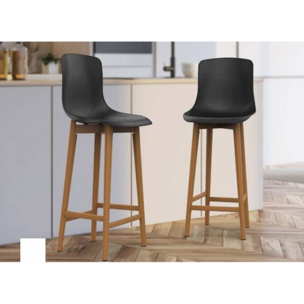 כיסא בר מפלסטיק עם רגל עץ איכותי נוח יציב ויפה 7003