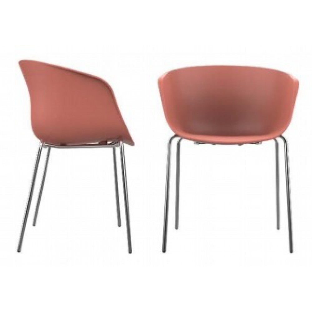 כיסא לפינת אוכל מפלסטיק עם רגלי ניקל איכותי ונוח במיוחד 7119