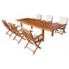 שולחן גינה עץ מעולה + 6 כסאות מתאימות 6659