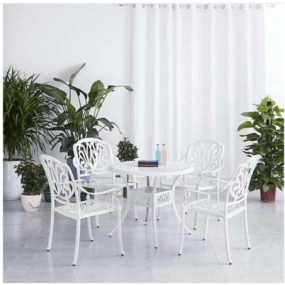 פינת אוכל אלומיניום +4 כסאות 6652