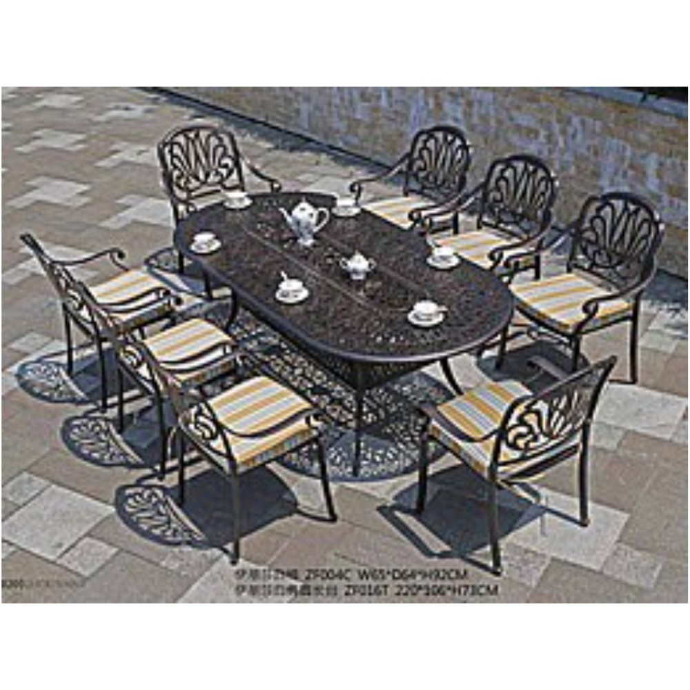 סט ישיבה שולחן 2.2+ 8 כסאות מאלומיניום יצוק דגם 6647 סט ישיבה שולחן 2.2+ 8 כסאות מאלומיניום יצוק דגם 6647