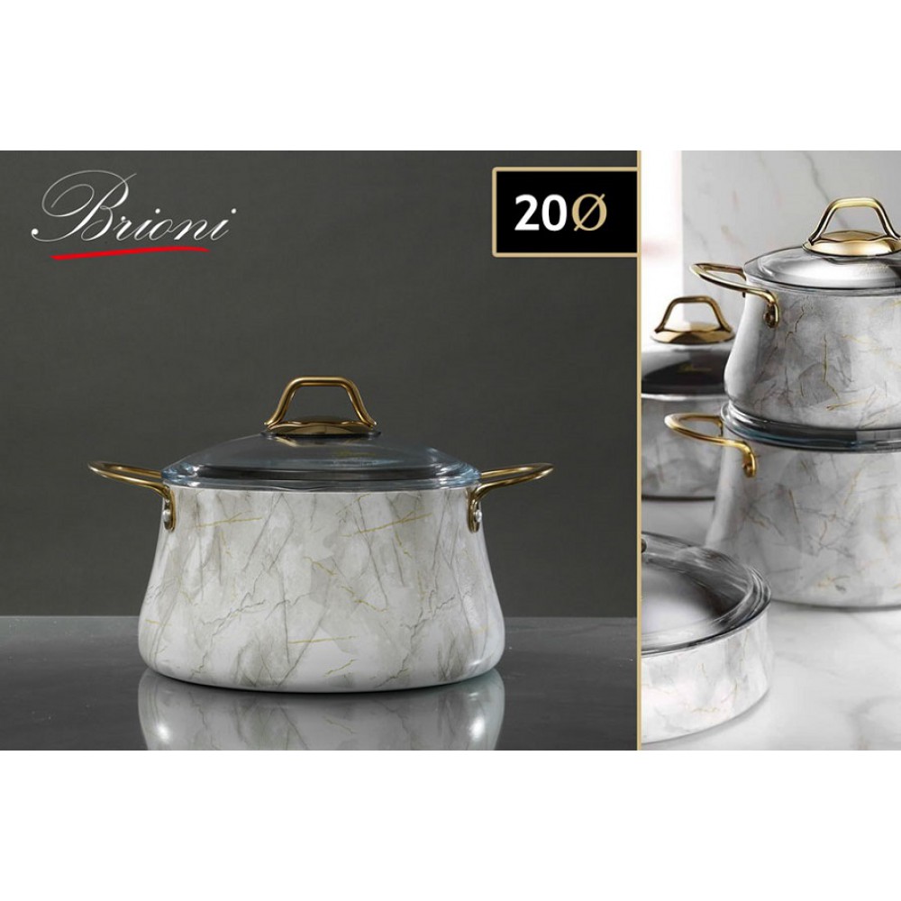 סיר יציקת אלומיניום בציפוי אבן שיש גרמני GOLD לבן דגם 7765 סיר יציקת אלומיניום בציפוי אבן שיש גרמני GOLD לבן דגם 7765