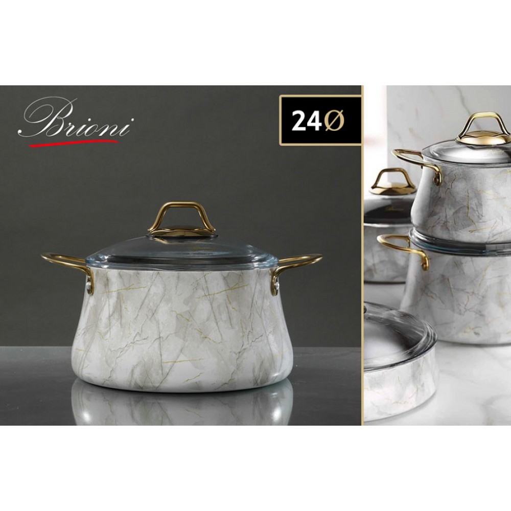 סיר יציקת אלומיניום בציפוי אבן שיש גרמני GOLD לבן דגם 9930 סיר יציקת אלומיניום בציפוי אבן שיש גרמני GOLD לבן דגם 9930